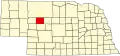 Map of Nebraska highlighting Hooker County