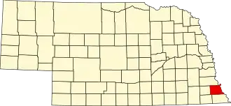 Map of Nebraska highlighting Nemaha County