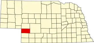 Map of Nebraska highlighting Perkins County