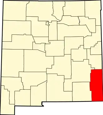 State map highlighting Lea County