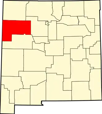State map highlighting McKinley County