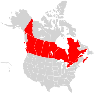 The provinces in which the Diocese of Canada has jurisdiction.