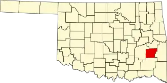 Map of Oklahoma highlighting Latimer County
