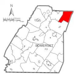 Map of Somerset County, Pennsylvania Highlighting Ogle Township