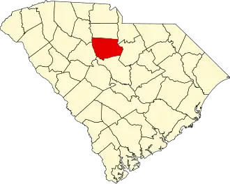 Map of South Carolina highlighting Fairfield County