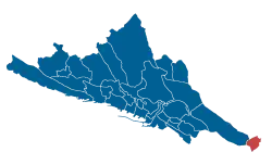 Location of Sveti Kuzam within the city of Rijeka
