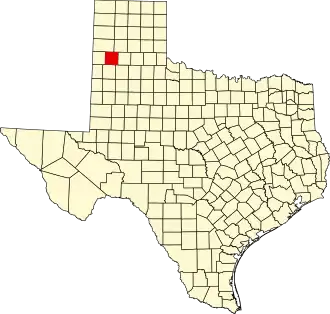 Map of Texas highlighting Castro County