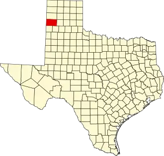Map of Texas highlighting Deaf Smith County