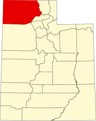 State map highlighting Box Elder County