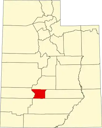 State map highlighting Piute County