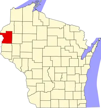 State map highlighting Polk County