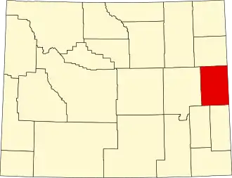 State map highlighting Niobrara County