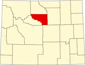 Map of Wyoming highlighting Washakie County
