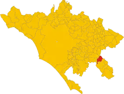 Shows the location of the Comune di Colleferro in the Province of Rome.