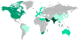 Map of Bangladeshi people around the world.