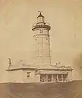 The first Macquarie Lighthouse, built 1816–18; photograph taken in the 1870s; from the 'Papers of James Barnet'