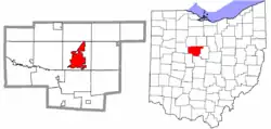 Location of Marion in Marion County and the state of Ohio