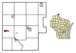 Location of Oxford in Marquette County, Wisconsin