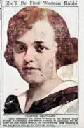 1920 article reporting Martha Neumark as the first American female rabbinical student