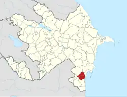 Map of Azerbaijan showing Masally District