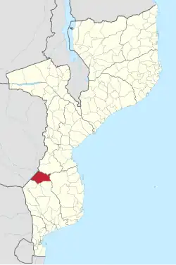 Massangena District on the map of Mozambique