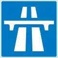Sign notifying an entry to a motorway