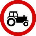 No entry for power-driven agricultural vehicles (Tractors)