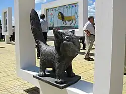 Sculptures based on children’s art “Kitty”, “Krasny Bereg” Memorial. 2007 – Krasny Bereg settlement, Gomel Region, Belarus