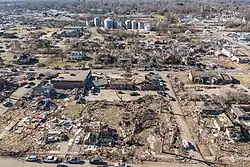 Image 7Aerial view of EF3 damage in Mayfield the day after the tornado (from 2021 Western Kentucky tornado)