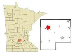 Location in McLeod County and the state of Minnesota
