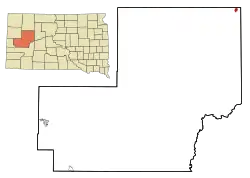 Location in Meade County and the state of South Dakota