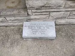 Memorial to the former Dowell Russian Orthodox Church, located at the Holy Protection Russian Orthodox church in Royalton