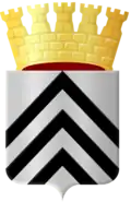 Arms of Menen (black, with citycrown)