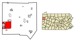 Location of Hermitage in Mercer County, Pennsylvania