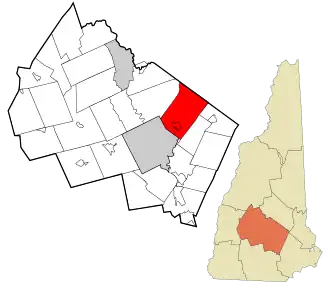 Location in Merrimack County and the state of New Hampshire.