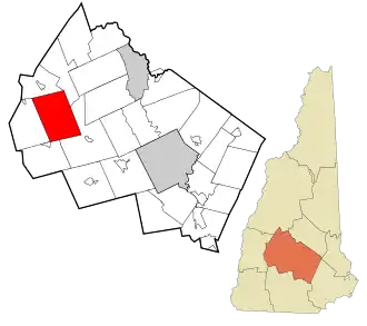 Location in Merrimack County and the state of New Hampshire