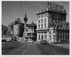 Former branch building in Istanbul, photographed in 1958 before demolition of the nearby Merzifonlu Kara Mustafa Pasha Mosque