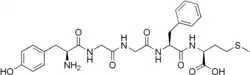 Chemical structure of Met-enkephalin.