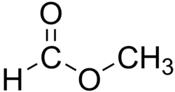 Structural formula of methyl formate