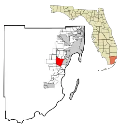 Location in Miami-Dade County and the state of Florida