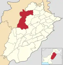 Location of Mianwali Division in Punjab