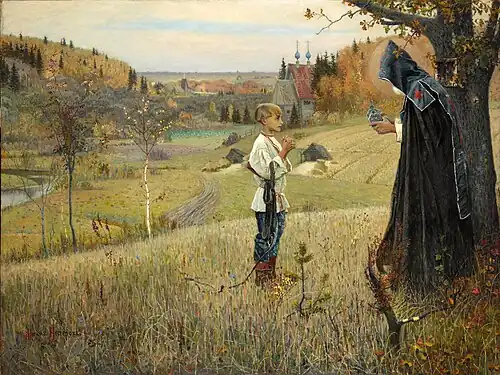 The Vision to the Youth Bartholomew by Mikhail Nesterov (1890)