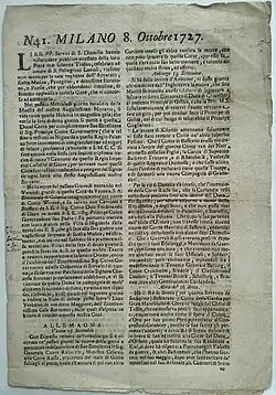 An issue of 1727.