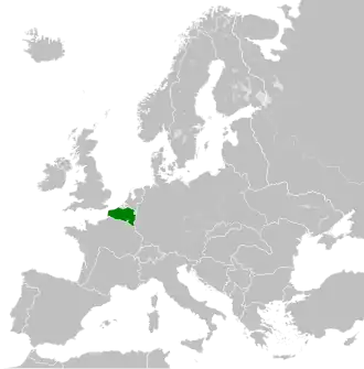 Location of Reichskommissariat of Belgium and Northern France
