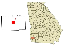 Location in Miller County and the state of Georgia