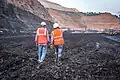 Miner Walking on Coal face in NCL Krishnashila Mine
