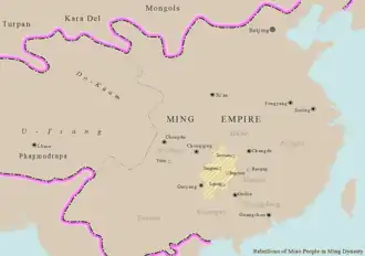 Region suffering from Miao rebellions during the Ming dynasty