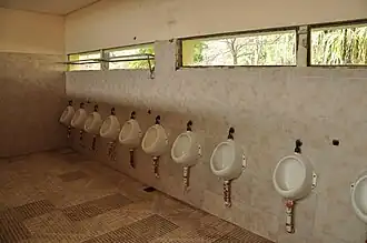 Waterless boys' urinals in Argentina