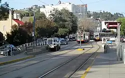 Mini-high platforms at St. Francis Circle station, 2017