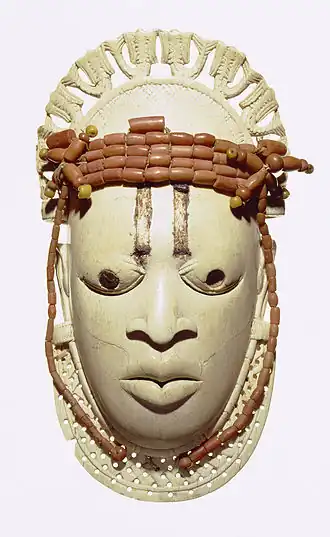 Benin ivory mask, with coral beads, representing Idia, the court of Benin, 16th century (Linden Museum, Stuttgart)